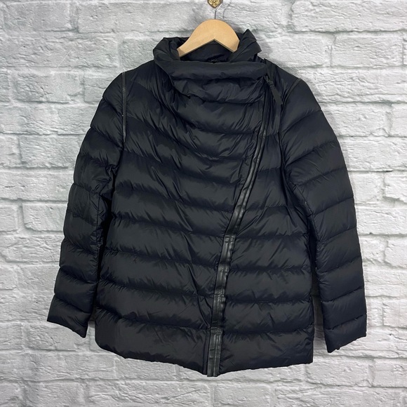 Mackage Qeren Convertible Puffer Jacket With Leather Trim Size Large Black - Picture 5 of 16